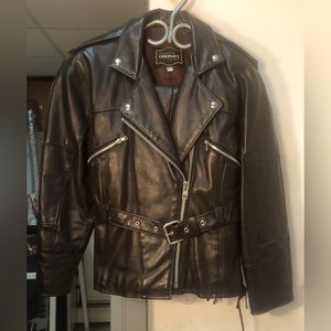 Brown 2-pieces leather ensemble cuir 2 mcx